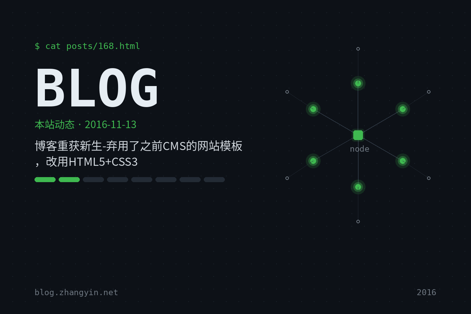 博客重获新生-弃用了之前CMS的网站模板，改用HTML5+CSS3