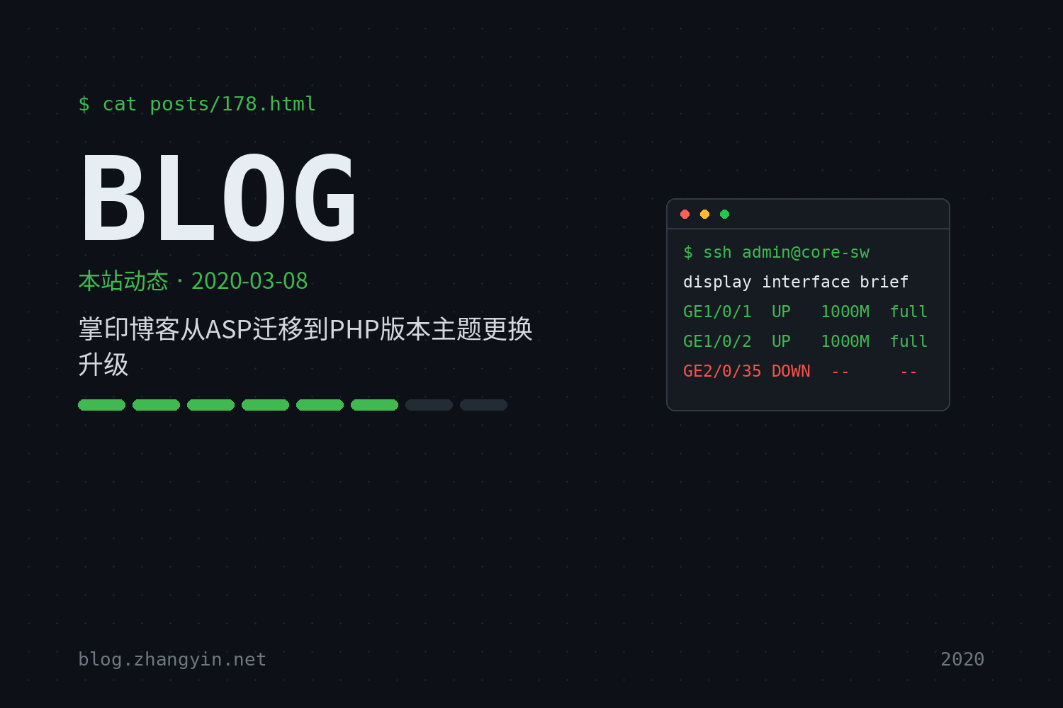 掌印博客从ASP迁移到PHP版本主题更换升级